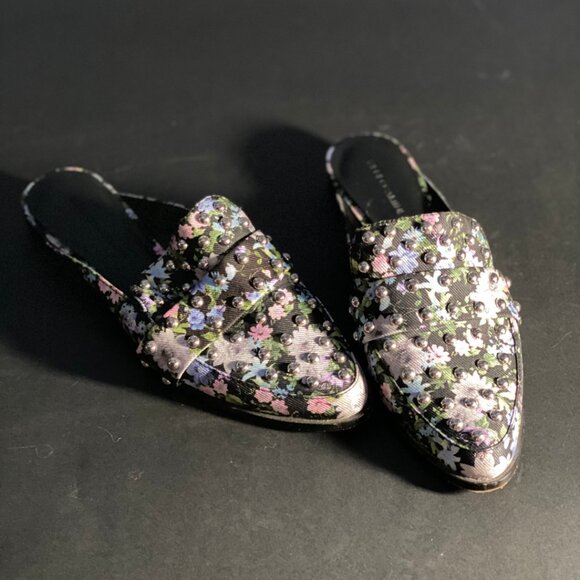 Rebecca Minkoff Studded Floral Mules Flats - Picture 2 of 7